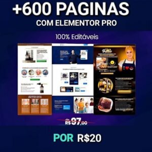 Pack Elementor Pro 600 Modelos de Páginas  de Vendas Editáveis